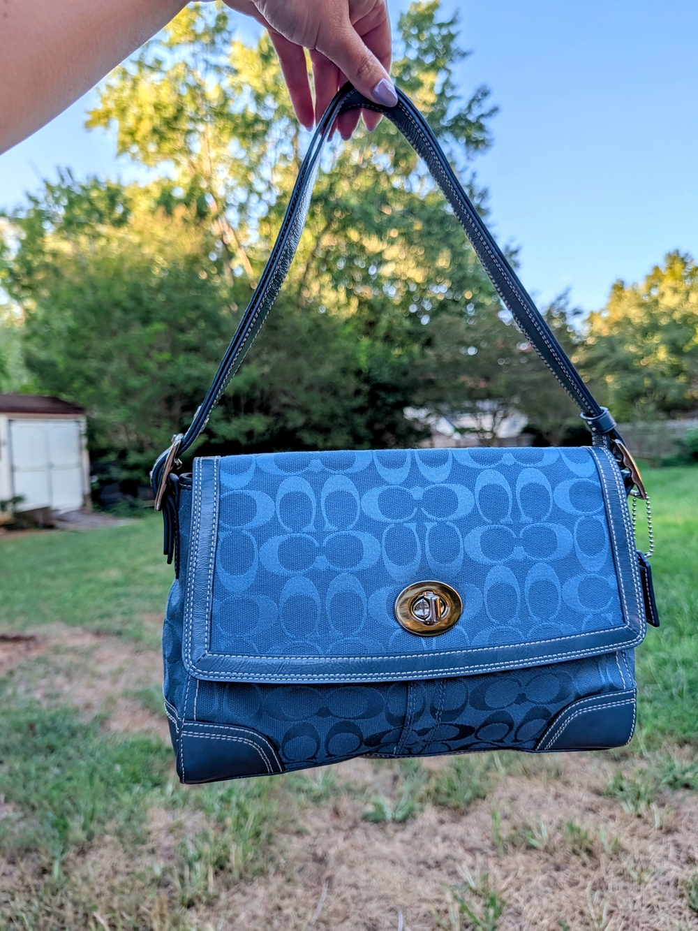 Coach Hampton Signature Flap Bag